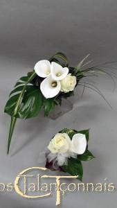 bouquet-mariée-et-demoiselle-d-honneur-roses-callas-blanc