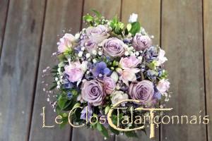 bouquet-de mariée-rose-parme-et-hortensia-bleu